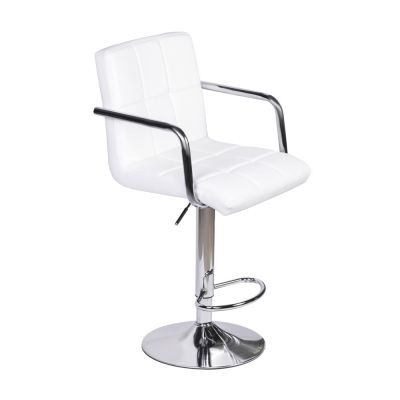 Барный стул Dublin Arm Chrome Eco Белый (44406333) недорого