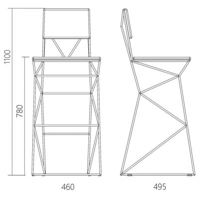 Барний стілець Supportstool Чорний, Натуральний ясен (51382188) дешево