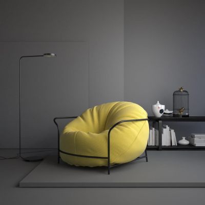 Кресло с пуфом Uni LD-050 Желтый, Черный (137446293) дешево