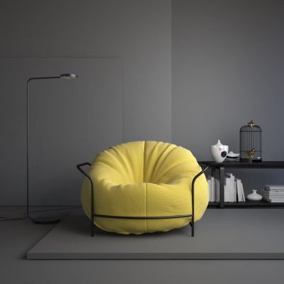 Кресло с пуфом Uni LD-050 Желтый, Черный (137446293) недорого