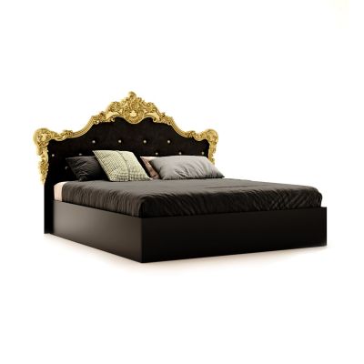 Кровать Jennifer Мягкая спинка без каркаса Черный, 160x200 (94524337)