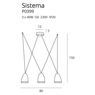 Підвісний світильник Sistema III Black (118885412) недорого