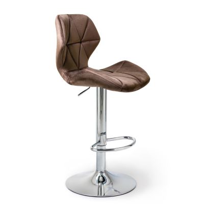 Барний стілець Astra new Velvet Chrome Темно-Коричневий (44513026)
