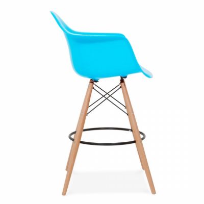 Барний стілець Bryan Wood Arm Блакитний (44189348) дешево