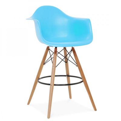 Барний стілець Bryan Wood Arm Блакитний (44189348)
