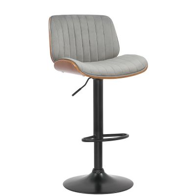 Барный стул Denmark Velvet Серый, Орех (841270537)
