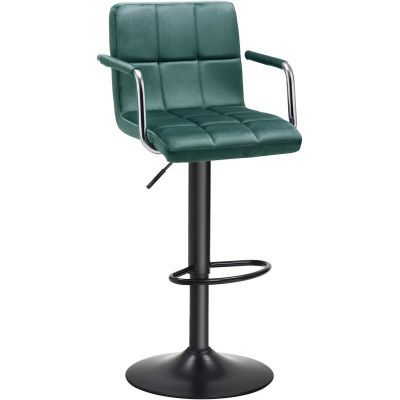 Барный стул Dublin Arm Velvet Black Темно-зеленый (44515268)