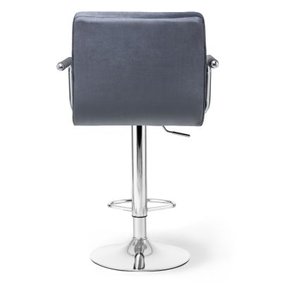 Барный стул Dublin Arm Velvet Chrome Темно-серый (44515167) с доставкой