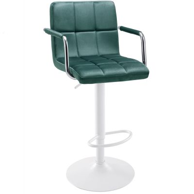 Барний стілець Dublin Arm White Velvet Темно-зелений (44515267)