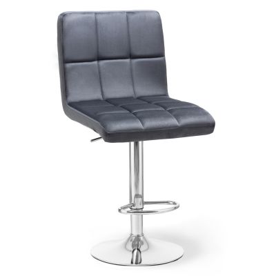 Барный стул Dublin Velvet Chrome Темно-серый (44527697)