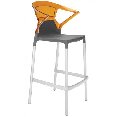 Барный стул Ego-K Антрацит, Прозрачно-оранжевый (27186125)