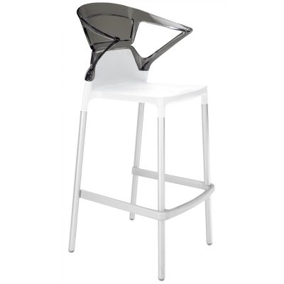 Барный стул Ego-K Белый, Прозрачно-дымчатый (27186117)
