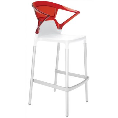 Барный стул Ego-K Белый, Прозрачно-красный (27186121)