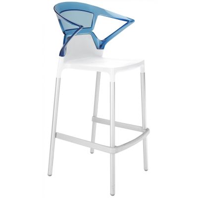 Барный стул Ego-K Белый, Прозрачно-синий (27186118)