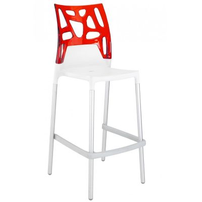 Барний стілець Ego-Rock Білий, Прозоро-червоний (27186132)