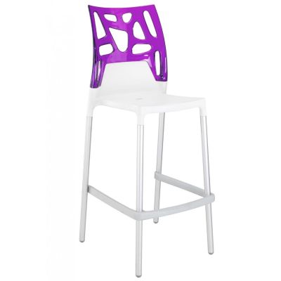 Барный стул Ego-Rock Белый, Прозрачно-пурпурный (27186131)