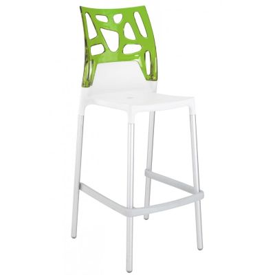 Барный стул Ego-Rock Белый, Прозрачно-зеленый (27186134)