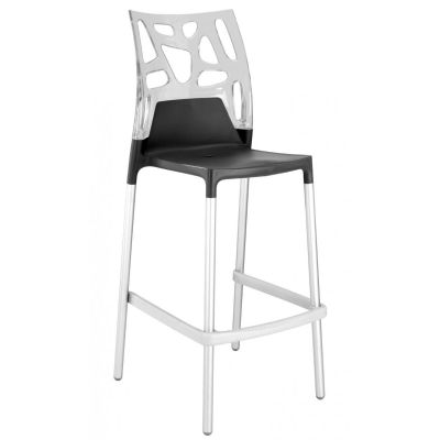 Барный стул Ego-Rock Черный, Прозрачно-чистый (27186141)