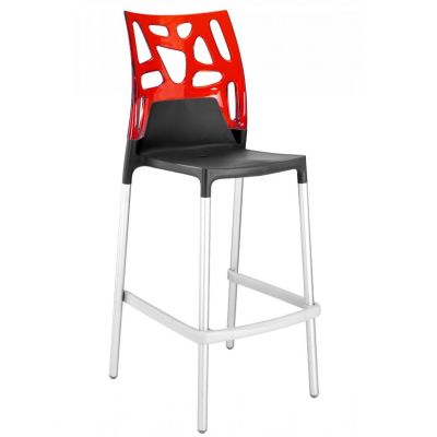 Барный стул Ego-Rock Черный, Прозрачно-красный (27186142)