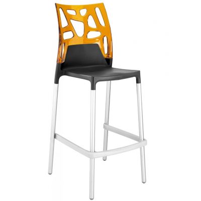 Барный стул Ego-Rock Черный, Прозрачно-оранжевый (27186140)