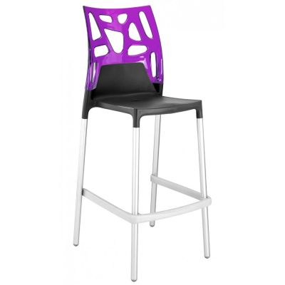 Барный стул Ego-Rock Черный, Прозрачно-пурпурный (27186139)