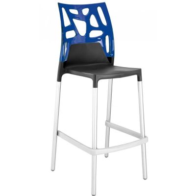 Барный стул Ego-Rock Черный, Прозрачно-синий (27186145)