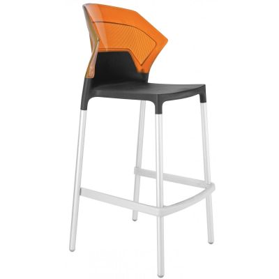 Барный стул Ego-S Антрацит, Прозрачно-оранжевый (27186171)