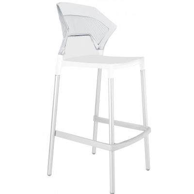 Барный стул Ego-S Белый, Прозрачно-чистый (27186158)