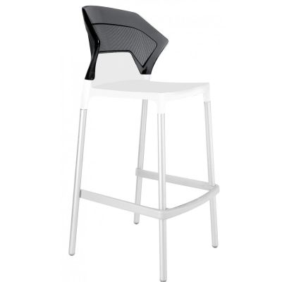 Барный стул Ego-S Белый, Прозрачно-дымчатый (27186159)