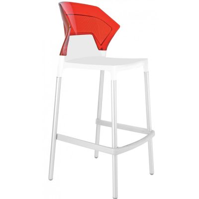 Барный стул Ego-S Белый, Прозрачно-красный (27186155)