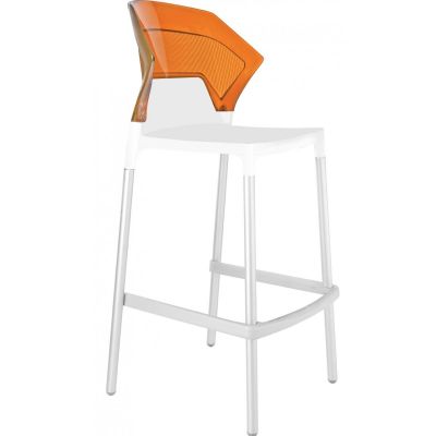 Барный стул Ego-S Белый, Прозрачно-оранжевый (27186156)