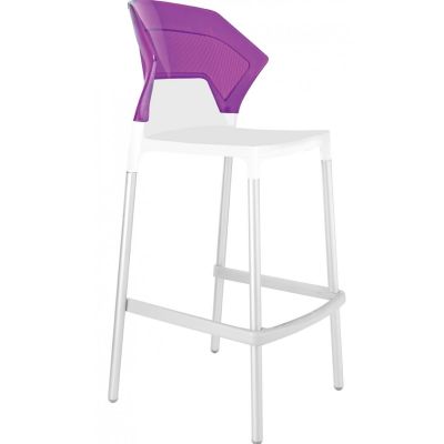 Барный стул Ego-S Белый, Прозрачно-пурпурный (27186154)