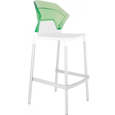 Барный стул Ego-S Белый, Прозрачно-зеленый (27186157)