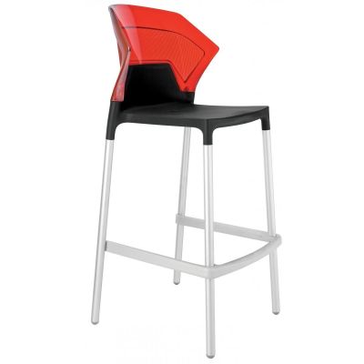 Барный стул Ego-S Черный, Прозрачно-красный (27186165)