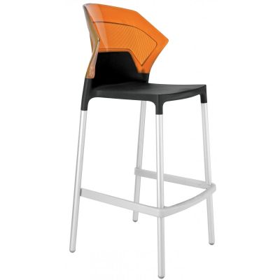 Барный стул Ego-S Черный, Прозрачно-оранжевый (27186163)