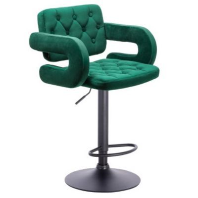 Барний стілець Enrique Велюр Зелений (84478133)