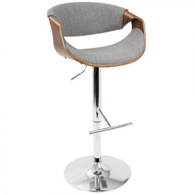 Барный стул Illinois Fabric Серый, Орех (84476596)