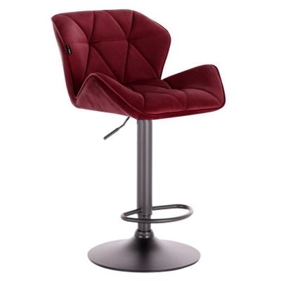 Барный стул Maria Lux Велюр Бордовый, Черный (84512466)