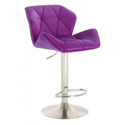 Барный стул Maria Lux Велюр Фиолетовый, Хром (84512464)