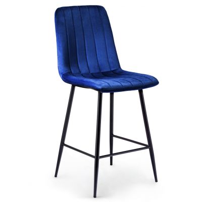 Барний стілець Petty Velvet Темно-синій (44515257)