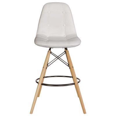 Барний стілець Praga Eco Wood Білий (44460299) недорого