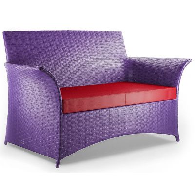 Диван Патио 2-х местный с подушками Фиолетовый, Жаккард 20 (41911348)