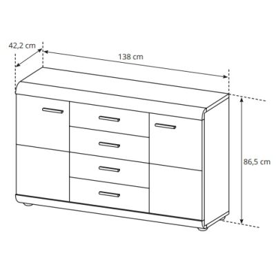 Комод Link 2D4S/140 Дуб Сонома (1321470518) недорого