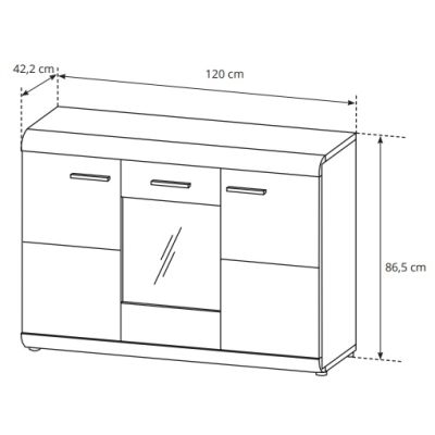 Комод Link 3D/120 Дуб Сонома (1321470517) недорого