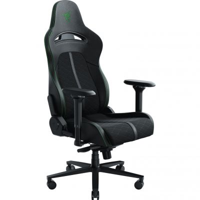 Кресло геймерское Enki Черный, Зеленый (79518260)