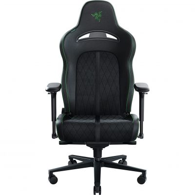 Кресло геймерское Enki Pro Черный, Зеленый (79518283) недорого