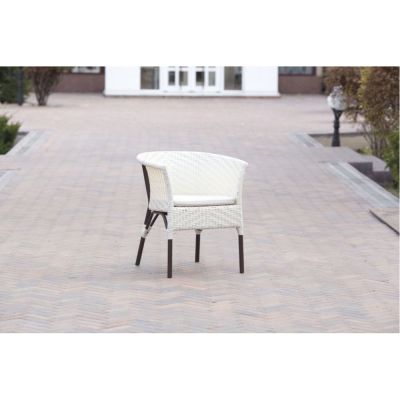 Кресло Неаполь с подушкой Жаккард 01, Белый (41359486) дешево