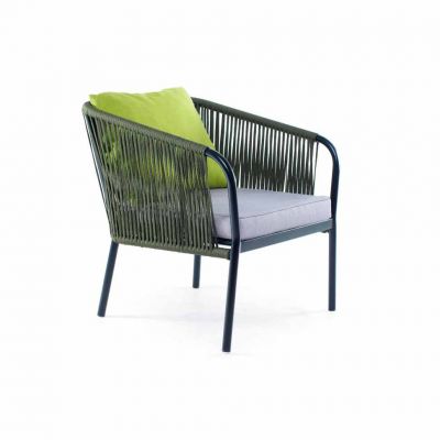 Кресло Твист с подушкой 301, Зеленый шнур, Черный (41370970)