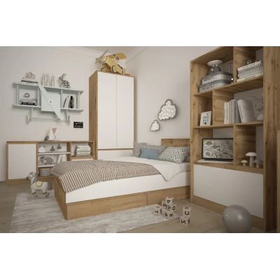 Ліжко Бергамо Німфея альба, Дуб апалачі, 90x200 (133950454) дешево