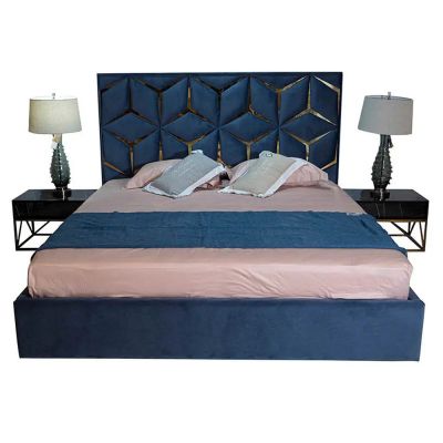 Кровать Кристал с ПМ Серо-синий, 180x200 (1351205730)